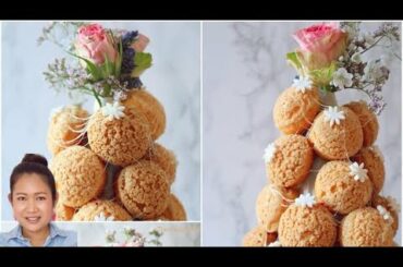 How to make a Classic French Croquembouche /Recipe / Choux Cream / Caramel / Nattharinkitchen