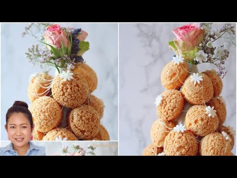 How to make a Classic French Croquembouche /Recipe / Choux Cream / Caramel / Nattharinkitchen How to make a Classic French Croquembouche /Recipe / Choux Cream / Caramel / Nattharinkitchen