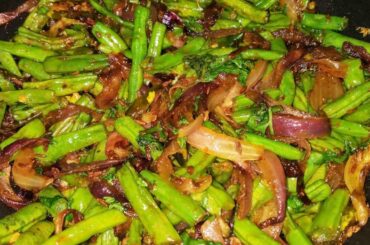 French Beans Sabzi Recipe-French Beans Tasty Bhaji-Green Beans Easy Recipe-French Beans Dry Sabji