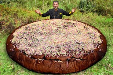 GIANT 100-POUND CHOCOLATE CAKE RECIPE PREPARED BY PAPA Kitchen | Amazing Cooking Oreo Biscutes Cake