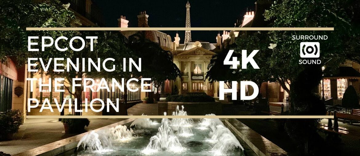 Epcot France Pavilion at Night (4K HD)
