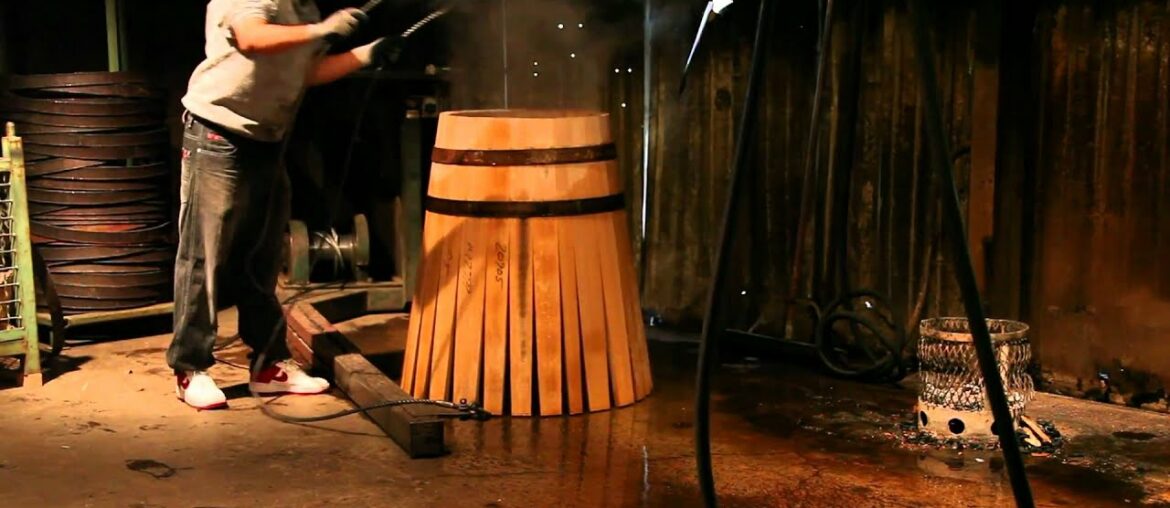 How Wine Barrels are Made | Cooperage Oak Barrel Making & Barrel Toasting Demonstration