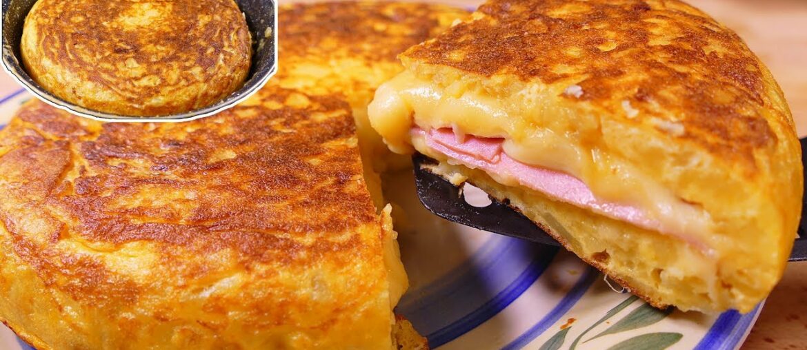 Tasty  Spanish potato omelette SANDWICH style - easy food recipes for dinner to make at home