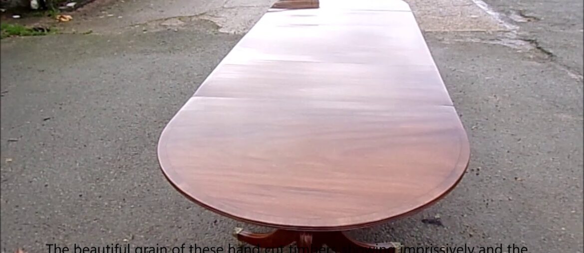 3 Metre Regency Pedestal Dining Table before and after