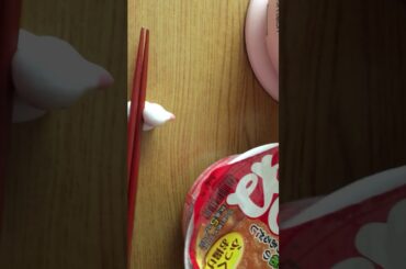 My late lunch  Cup noodle & French breads