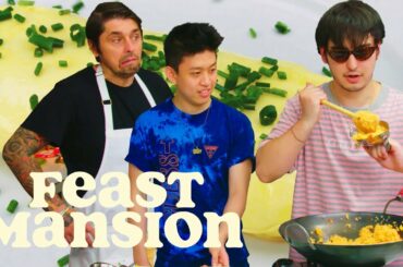 Joji and Rich Brian Get an Omelette Master Class from a French Chef | Feast Mansion