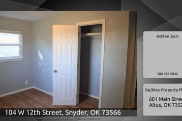 104 W 12th Street, Snyder, OK 73566