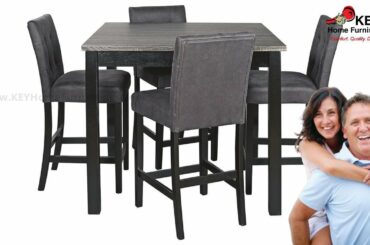 Ashley Garvine Counter Height Dining Room Table and Bar Stools (Set of 5) D161-223 | KEY Home