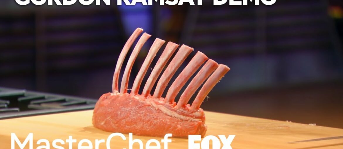 Gordon Ramsay Demonstrates How To French Trim A Rack Of Lamb | Season 8 Ep. 6 | MASTERCHEF