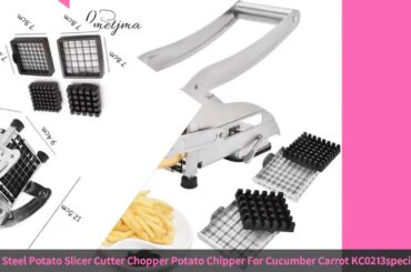 LMETJMA French Fry Cutter with 2 Blades Stainless Steel Potato Slicer Cutter Chopper Potato Chipp...