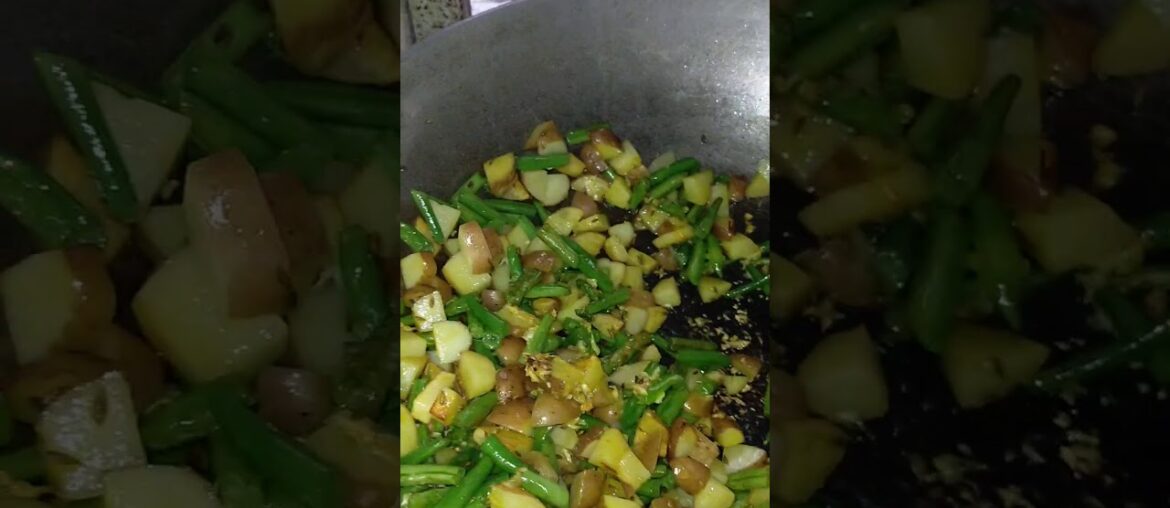 Aaloo,french beans,Simla mirch sukhi sabji recipe