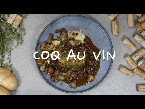 Coq Au Vin – Chicken Braised with Wine is on the table Coq Au Vin - Chicken Braised with Wine is on the table