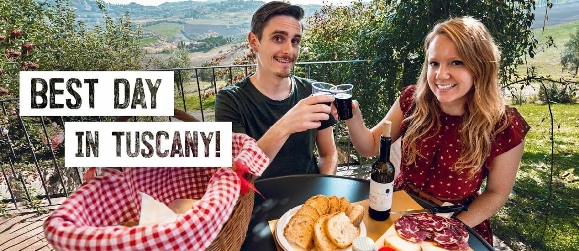 Perfect Day in Tuscany! - BEAUTIFUL Picnic Spot, Underground Winery, Castles & MORE! (Italy)