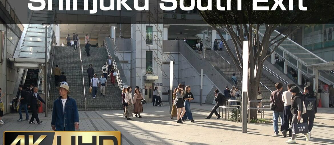 [4k] Walk around Shinjuku Station South Exit to East Exit.