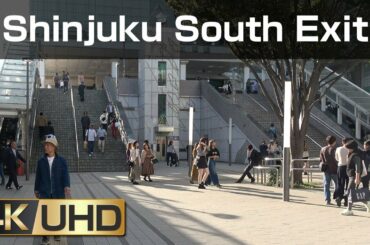 [4k] Walk around Shinjuku Station South Exit to East Exit.