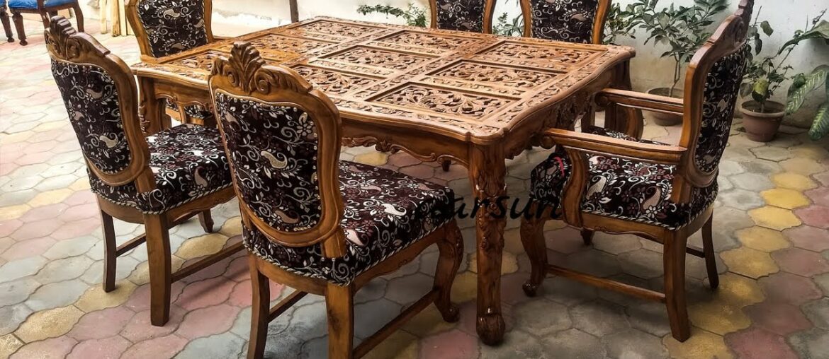 #138 Teak Wood 8 Chair Dining Set | Top Natural Wood Finish Furniture Designs & Ideas by Aarsun