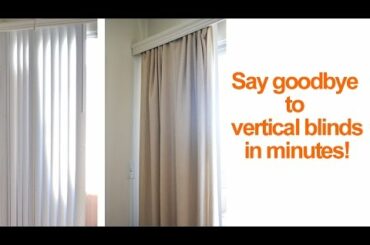 How to hide or replace vertical blinds with curtains in a rental apartment