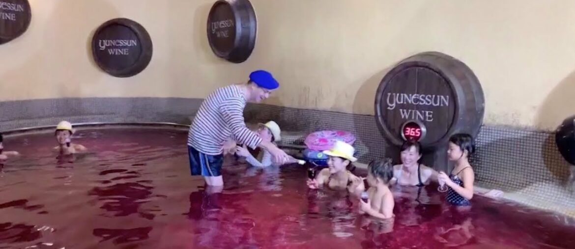 Japanese enjoy wine bath to celebrate Beaujolais Nouveau Japanese enjoy wine bath to celebrate Beaujolais Nouveau