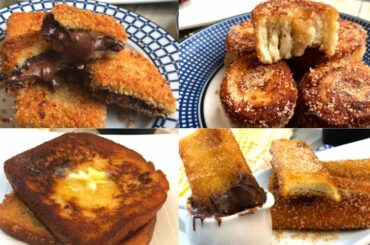 4 Quick French Toast Recipes-Bread Churros, Pinwheel, Molten Nutella & Classic -The Home Maker Baker