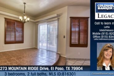 Homes for sale 3273 MOUNTAIN RIDGE Drive El Paso TX 79904 Coldwell Banker Legacy