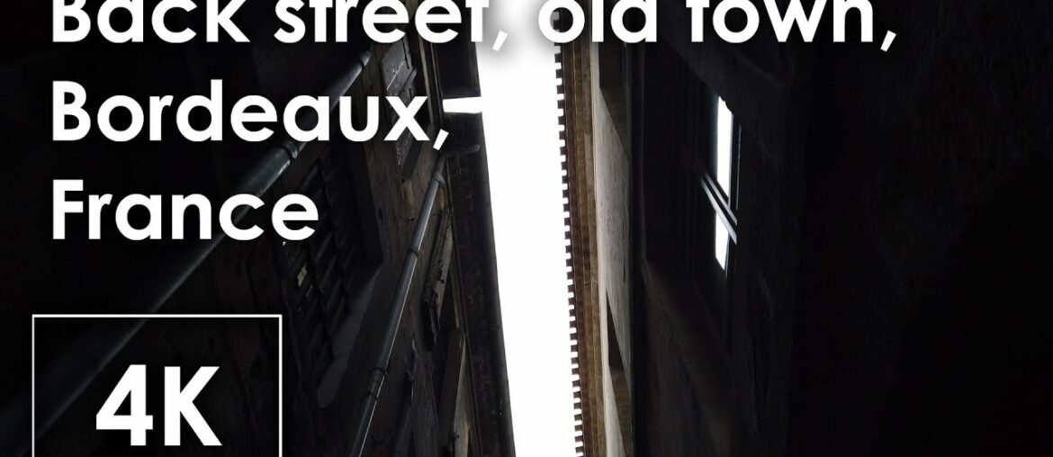 Rain walk 4k video medieval street Bordeaux France -  Historical city osmo pocket