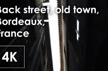 Rain walk 4k video medieval street Bordeaux France -  Historical city osmo pocket