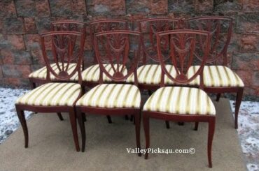 Vintage Mahogany Shield Back Dining Room Chairs