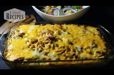 Layered Baked Spaghetti - Easy Dinner Recipes - I Heart Recipes