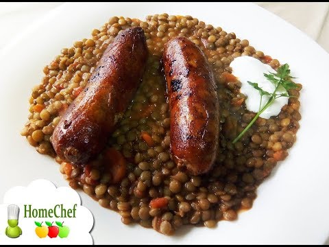 Super tasty! French green lentils recipe with fried sausages – how to cook French green lentils stew Super tasty! French green lentils recipe with fried sausages - how to cook French green lentils stew