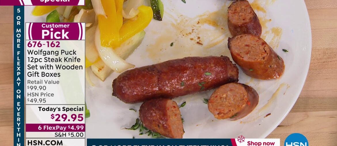 Wolfgang Puck 12piece Steak Knife Set with Wooden Gift B… Wolfgang Puck 12piece Steak Knife Set with Wooden Gift B...