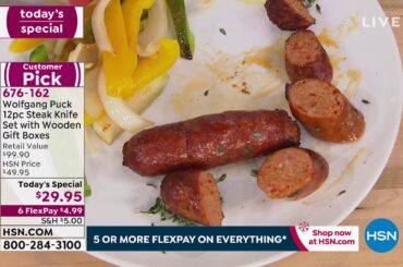 Wolfgang Puck 12piece Steak Knife Set with Wooden Gift B...