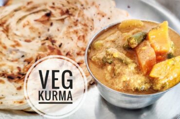 Veg Kurma Recipe /Hotel style vegetable Kurma /delicious side dish for Chapathi,puri & parotta