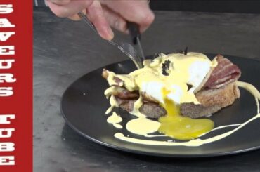 Poached Eggs with Hollandaise sauce and bacon with French TV Chef Julien.