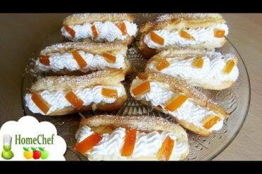 Super tasty! Vanilla eclairs - homemade French vanilla eclair recipe to make vanilla custard eclairs