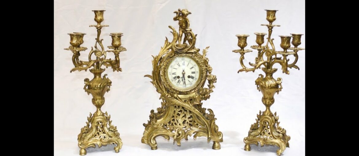 French Antique Gilt Clock Set Cherub Garniture – Canonbury Antiques French Antique Gilt Clock Set Cherub Garniture - Canonbury Antiques