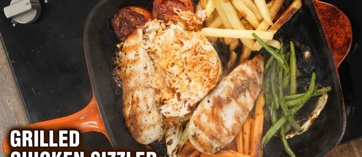 GRILLED CHICKEN SIZZLER | How To Make Chicken Sizzler | Grilled Chicken Sizzler Recipe By Varun