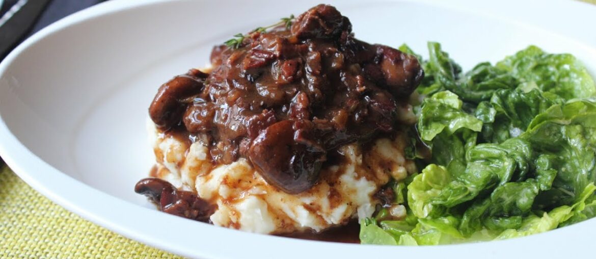 Coq Au Vin - Chicken Braised with Bacon, Mushrooms & Red Wine