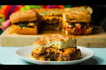 Giant Cheesy Carnitas Sandwich Recipe