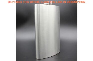 Review Big 64OZ Outdoor Portable Flagon Wine Pot Metal Bottle Hip Flask+Leather Cover Personalized