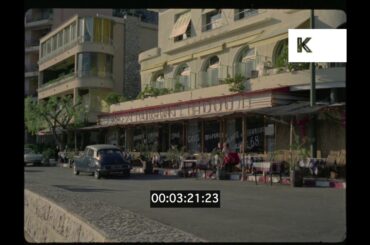 Restaurant in the French Riviera, 1960s France, HD