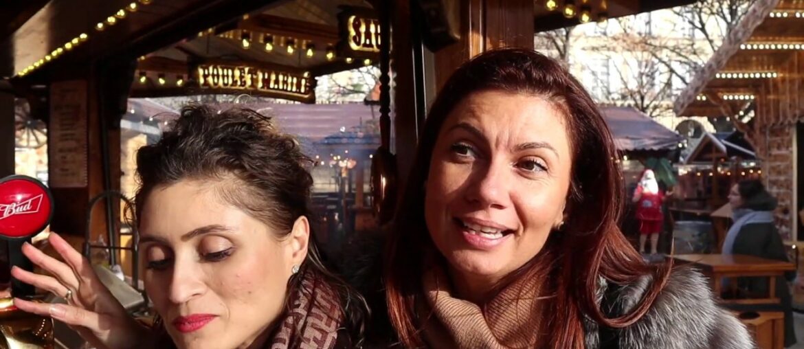 Foods to eat at French Christmas food market. Christmas in Europe. Tuileries Garden Christmas Market