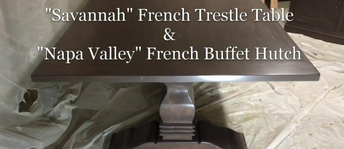"Savannah" French Trestle Table & "Napa Valley" Buffet Hutch
