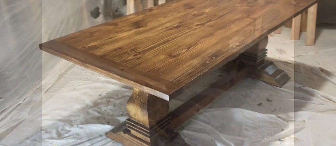 "Savannah" French Trestle Table – Stained Provincial "Savannah" French Trestle Table - Stained Provincial