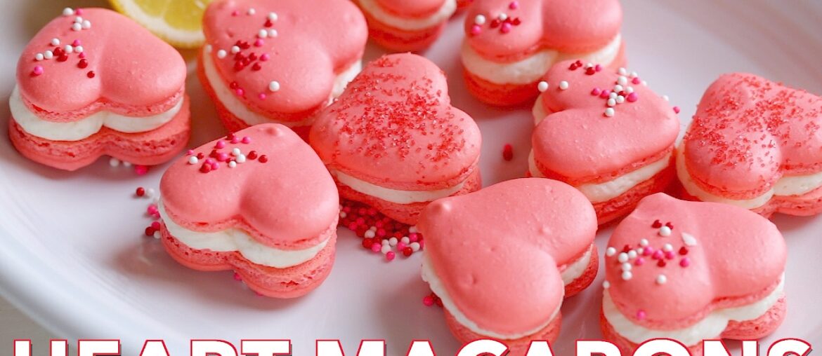 Dessert: Heart Macarons Recipe with Lemon Buttercream – Natasha's Kitchen Dessert: Heart Macarons Recipe with Lemon Buttercream - Natasha's Kitchen