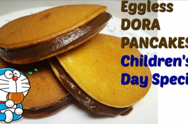 🍩3min में बनाये डोरा पैनकेक/ Eggless DORA PANCAKES Recipe in hindi/ How to make Dora Cakes/Pancakes