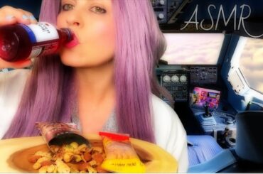 ASMR Airplane Pilot PRANK Drinking Wine & Eating CRUNCHY Peanuts while FLYING (Accident BURP)