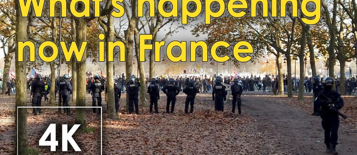 Protest 4k video Bordeaux France 🇫🇷 - strike protest, what was happening dec 6 2019 - Osmo pocket