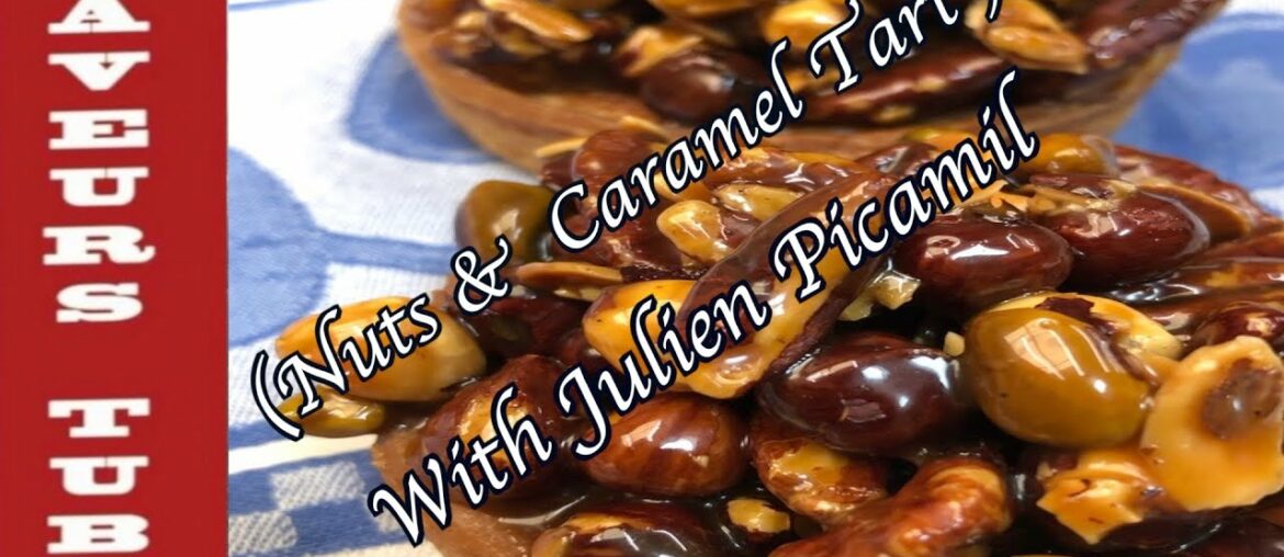 All Nuts & Caramel Tart on a Almond Cream pastry with French TV Chef Julien.