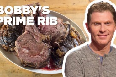 Bobby Flay Makes Prime Rib with Red Wine-Thyme Butter Sauce | Food Network