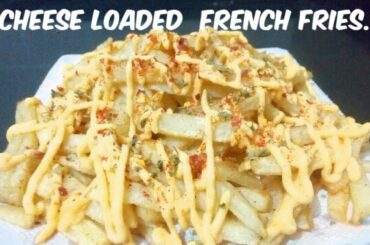 Garlic Cheese Loaded French Fries Recipe | Easy to make at home.